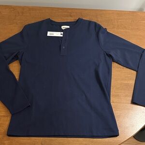 Taylor stitch heavy bag Henley navy M NWT